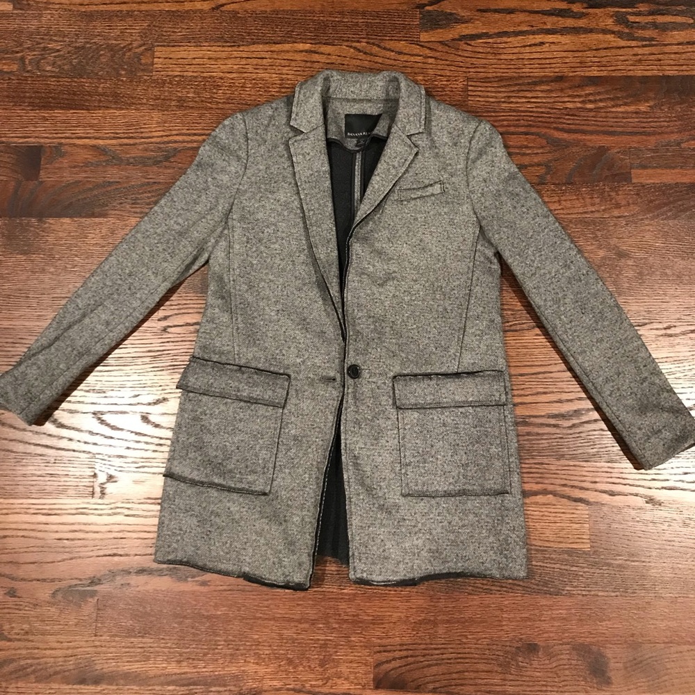 Banana Republic textured wool boyfriend blazer